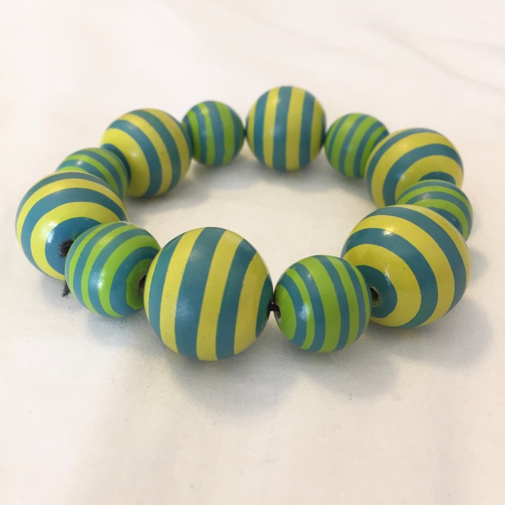 Colorful Wood Bead Stretch Bracelet